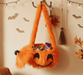 Halloween Plush Creative Party Devil Pumpkin Head Prop Trick-or-Treat Handheld Pumpkin Head Bag - MODALIFE