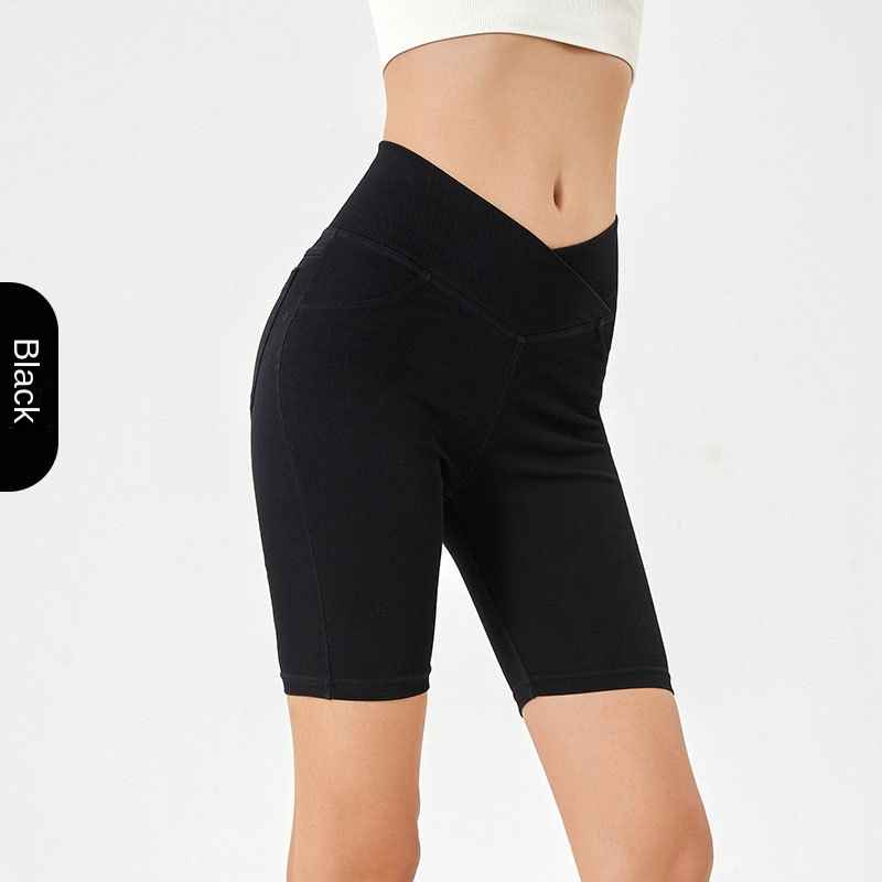 High-Waisted Denim Shorts for Women, Stretchy and Slimming, Casual Wear with Pockets, Fitness 5-Panel Cycling Pants - MODALIFE