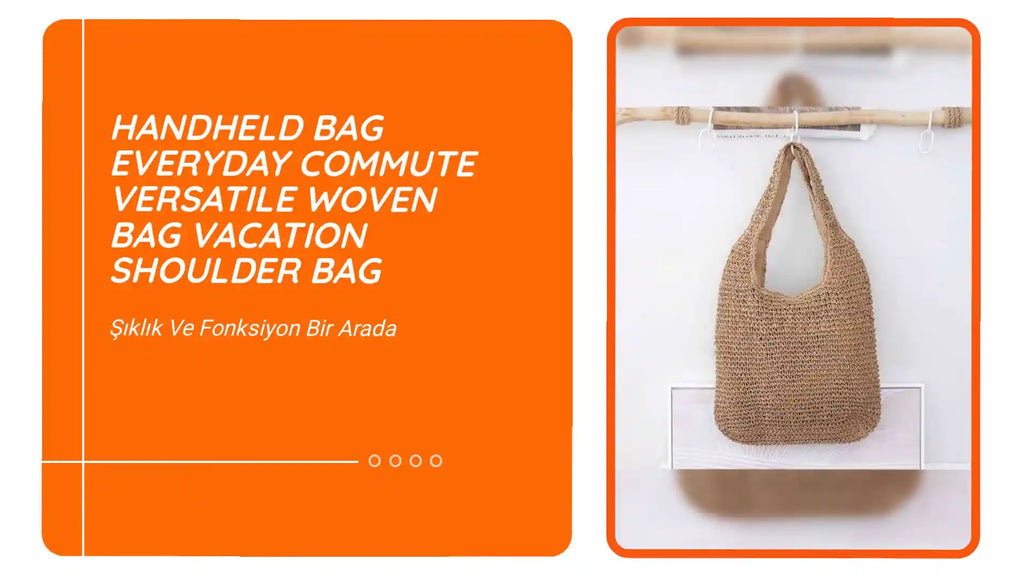 Handheld Bag Everyday Commute Versatile Woven Bag Vacation Shoulder Bag by@Outfy