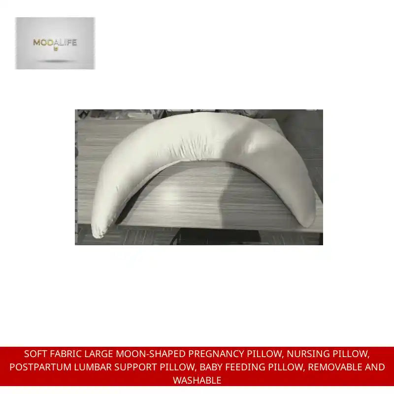 Soft Fabric Large Moon-Shaped Pregnancy Pillow, Nursing Pillow, Postpartum Lumbar Support Pillow, Baby Feeding Pillow, Removable and Washable by@Outfy