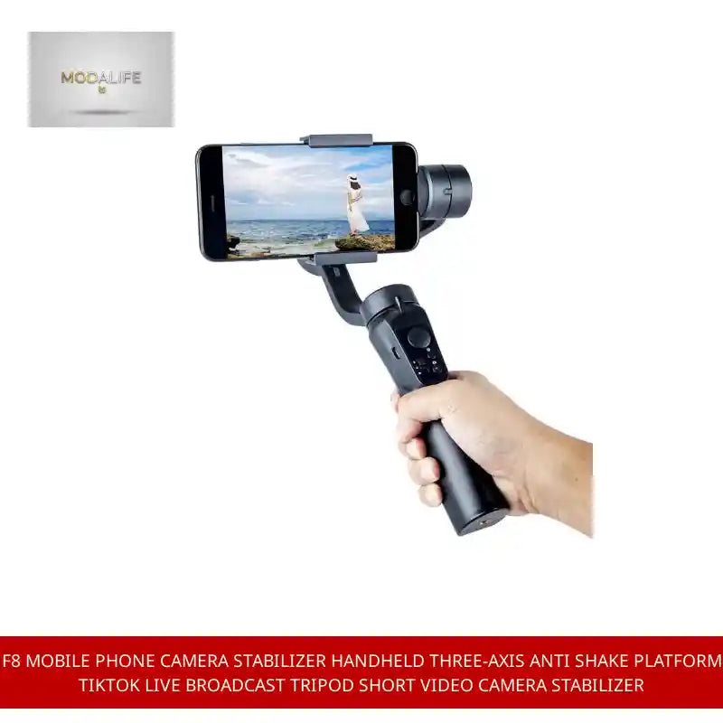 F8 mobile phone camera stabilizer handheld three-axis anti shake platform Tiktok live broadcast tripod short video camera stabilizer by@Outfy